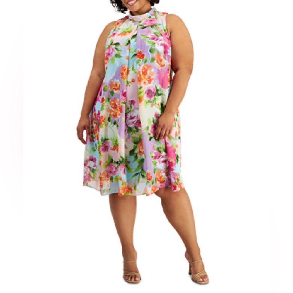 NWT Signature By Robbie Bee Floral Dress Size 18W Summer Dress Spring Dress